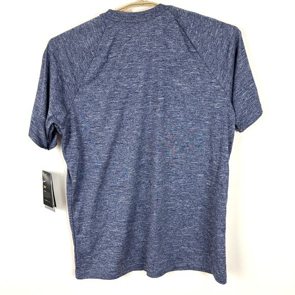 Nike Swim NEW Short Sleeve T Shirt UPF 40 heather blue Medium dri-fit hybrid - Picture 2 of 8
